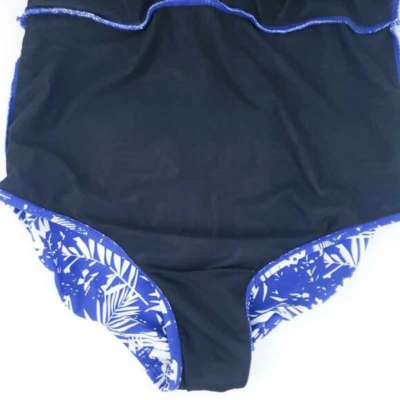 Alisha Levine Swimsuit Swimdress Skirted Blue Floral SZ 16 One Piece Modest - Picture 4 of 7